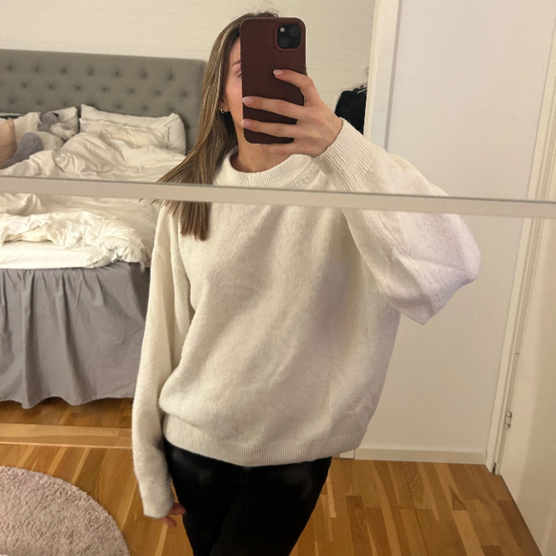 Vit stickad tröja hm - 90