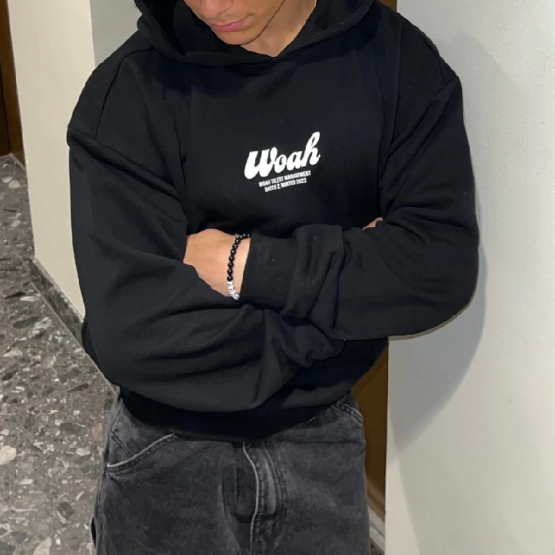 HELT NYTT! Hoddie WOAH! Merchy.se Ludde - storlek M