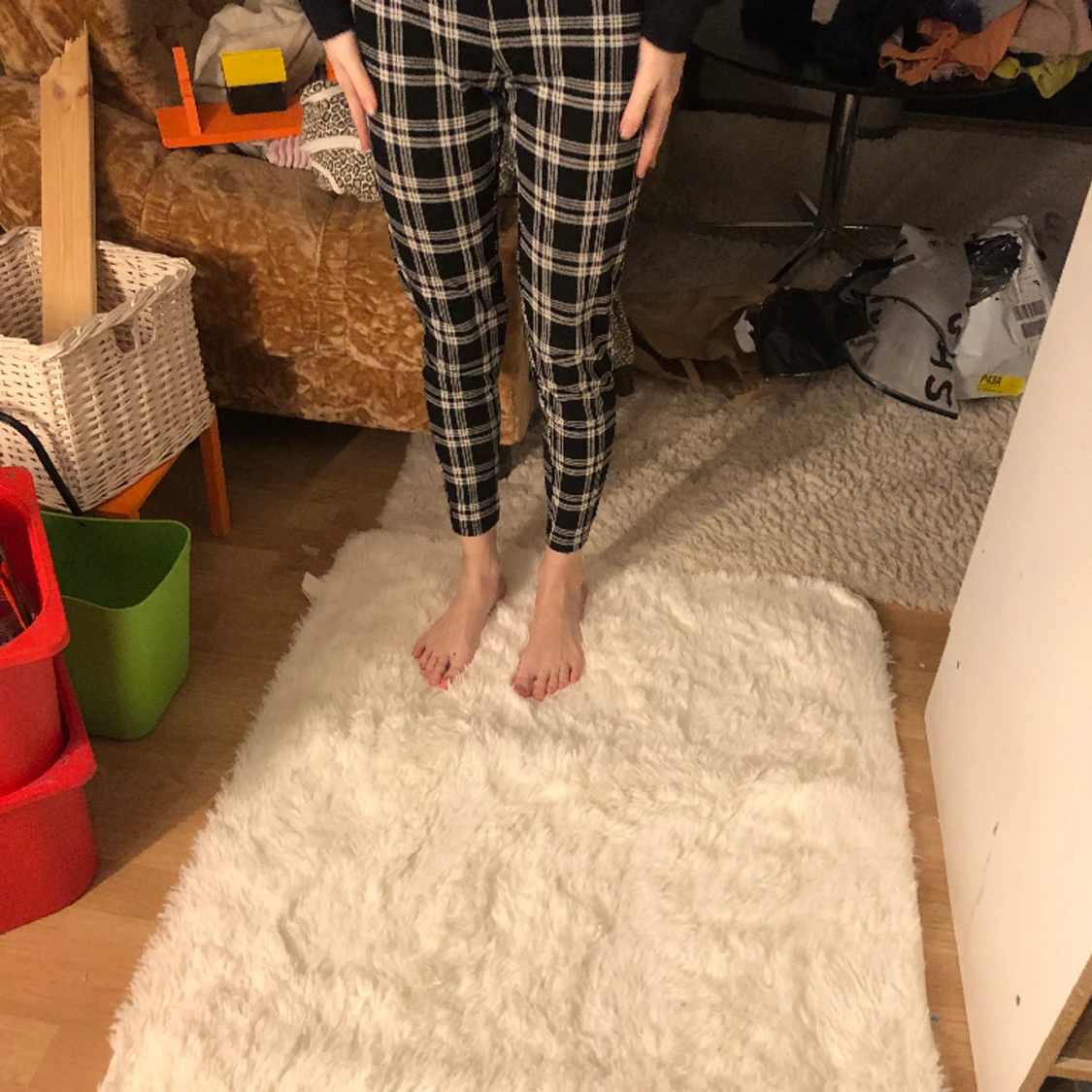 Tre olika par pyjamas byxor