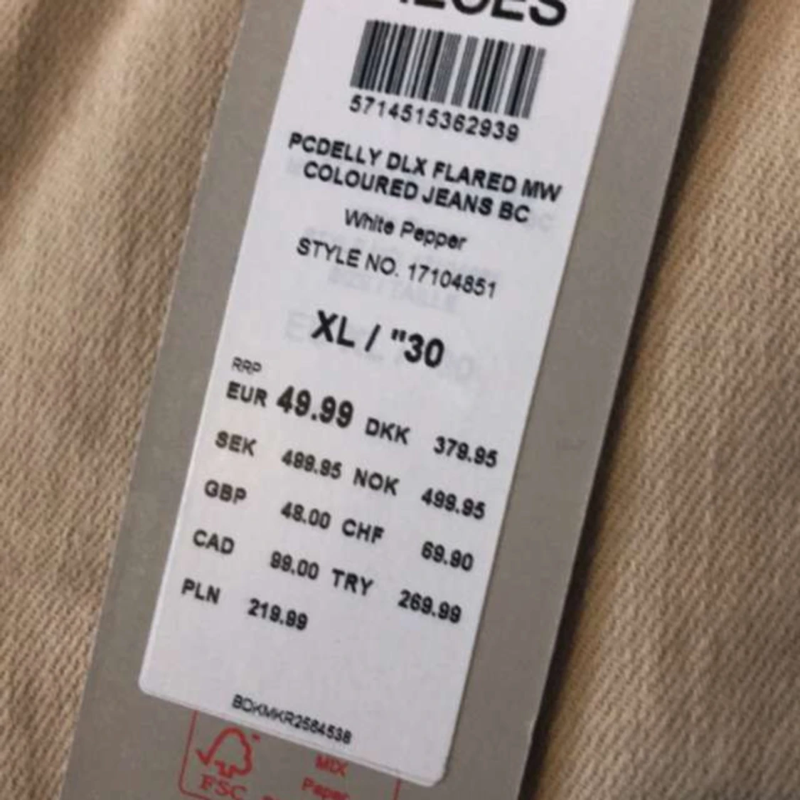 Beige flare Jeans Pieces - 91