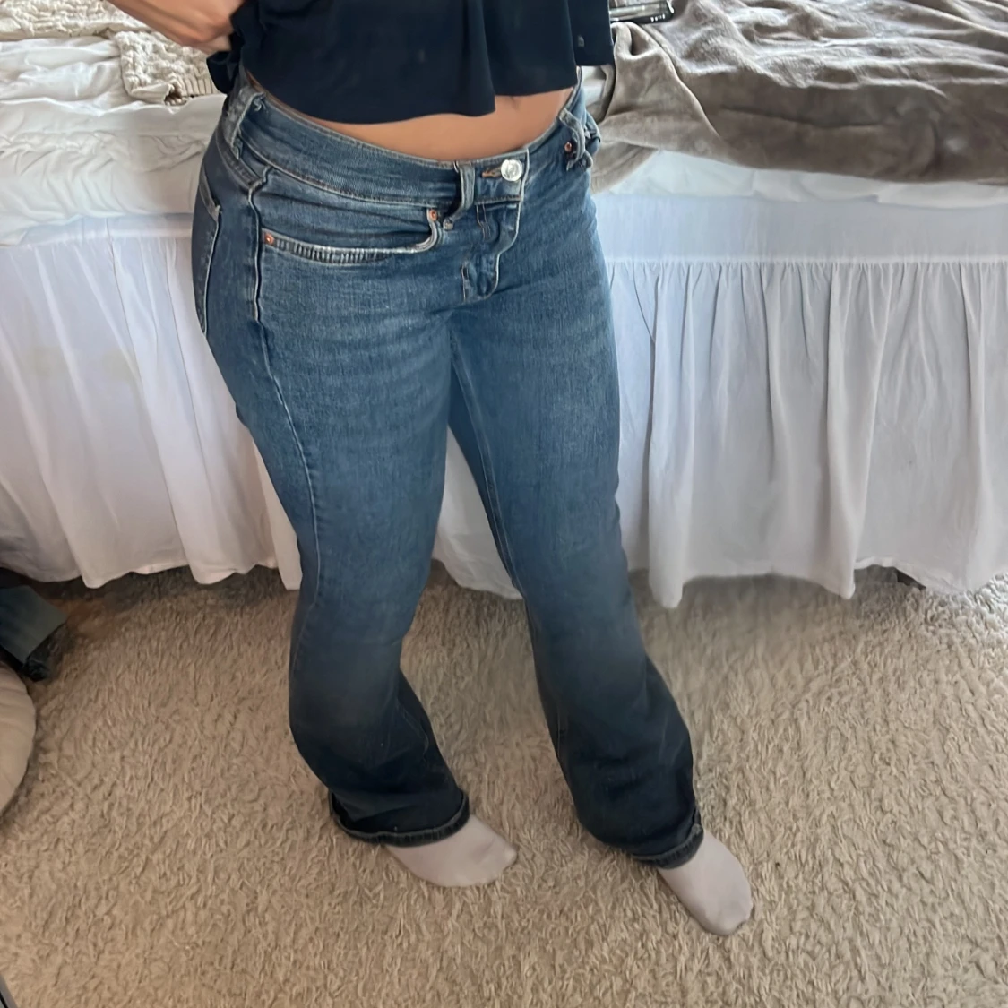 Lågmidjade bootcut jeans  - 90