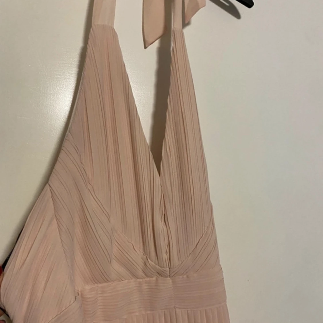 Champagnefärgad/ljusrosa långklänning - 90