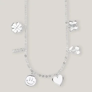 GANNI halsband silver - Halsband ifrån ganni med berlocker. I 100% mässing.  Fint skick!