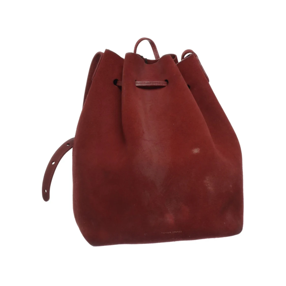 Röd ryggsäck i mocka - 91