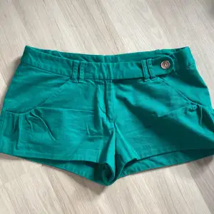  Jättefina gröna lågmidjade shorts med silvriga knappar och litet bälte längst fram. Köpta från märket Richard Chai💗 Jätte söta till sommaren💗