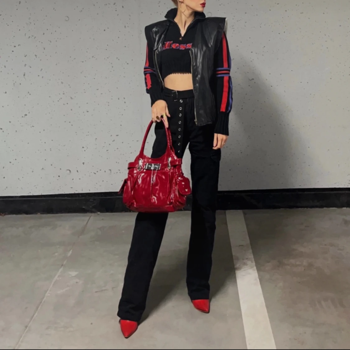 Vintage röd väska - 93