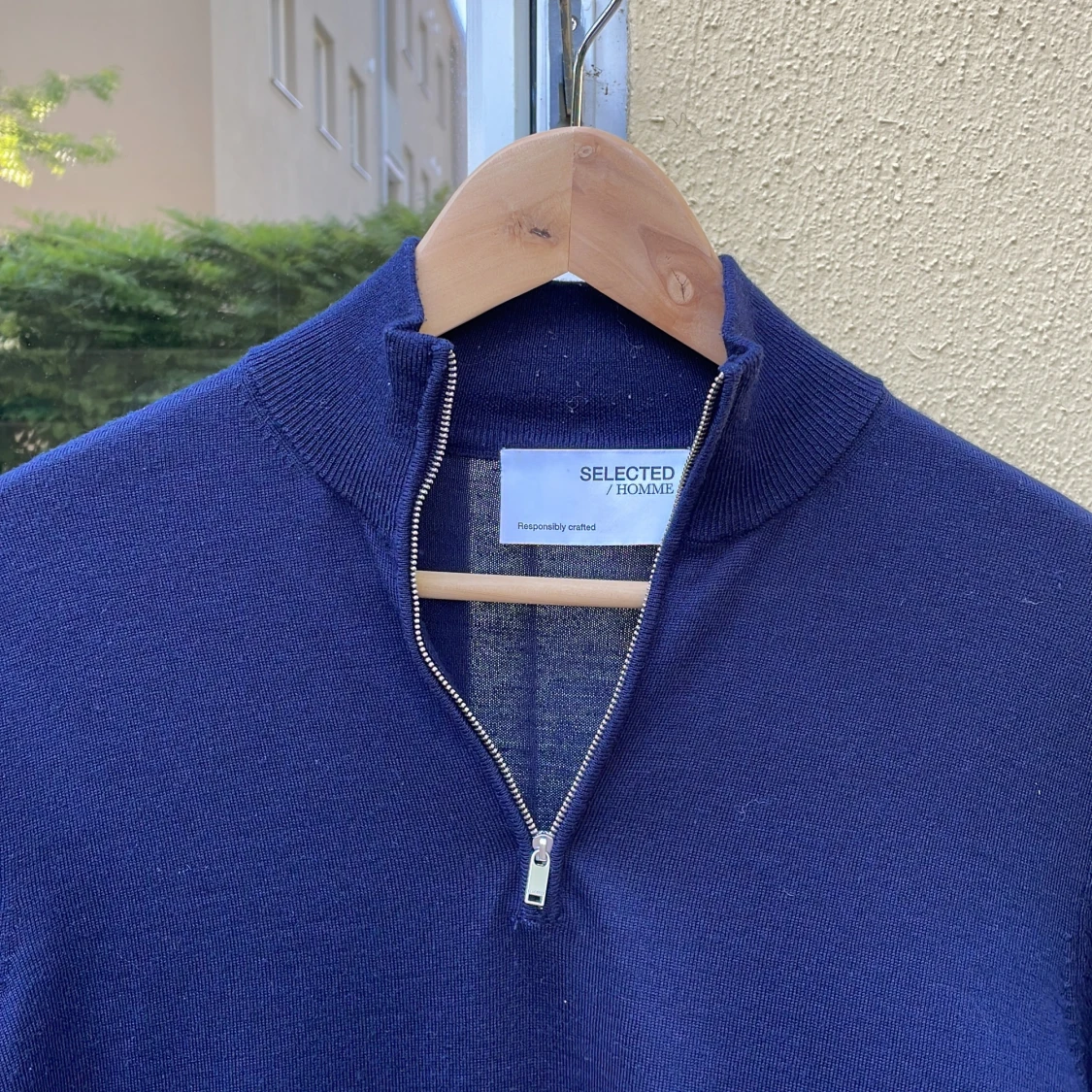 Marinblå half zip  - 90