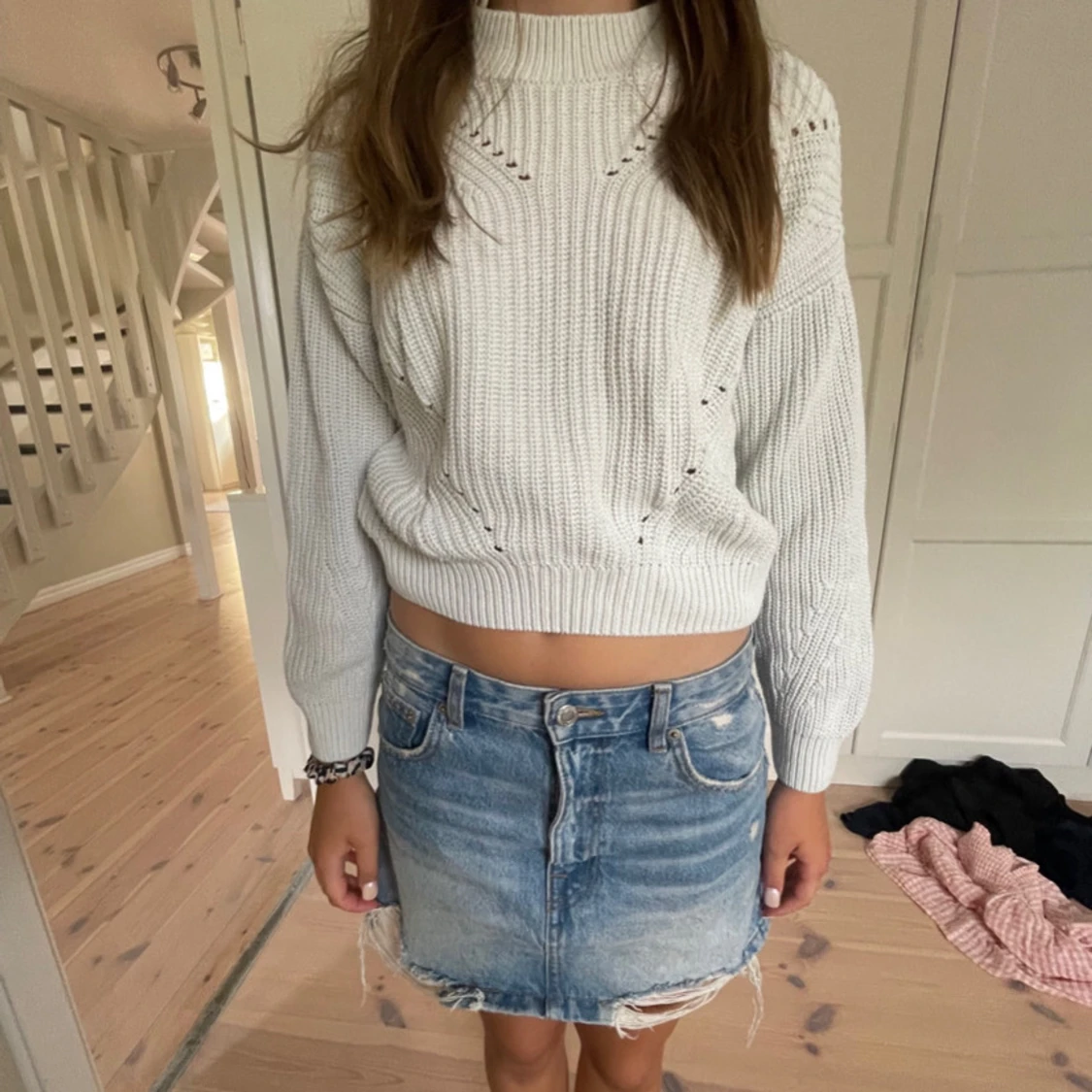 Höstig stickad tröja - 90