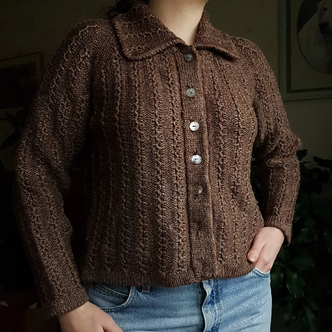 Vintage handstickad kofta