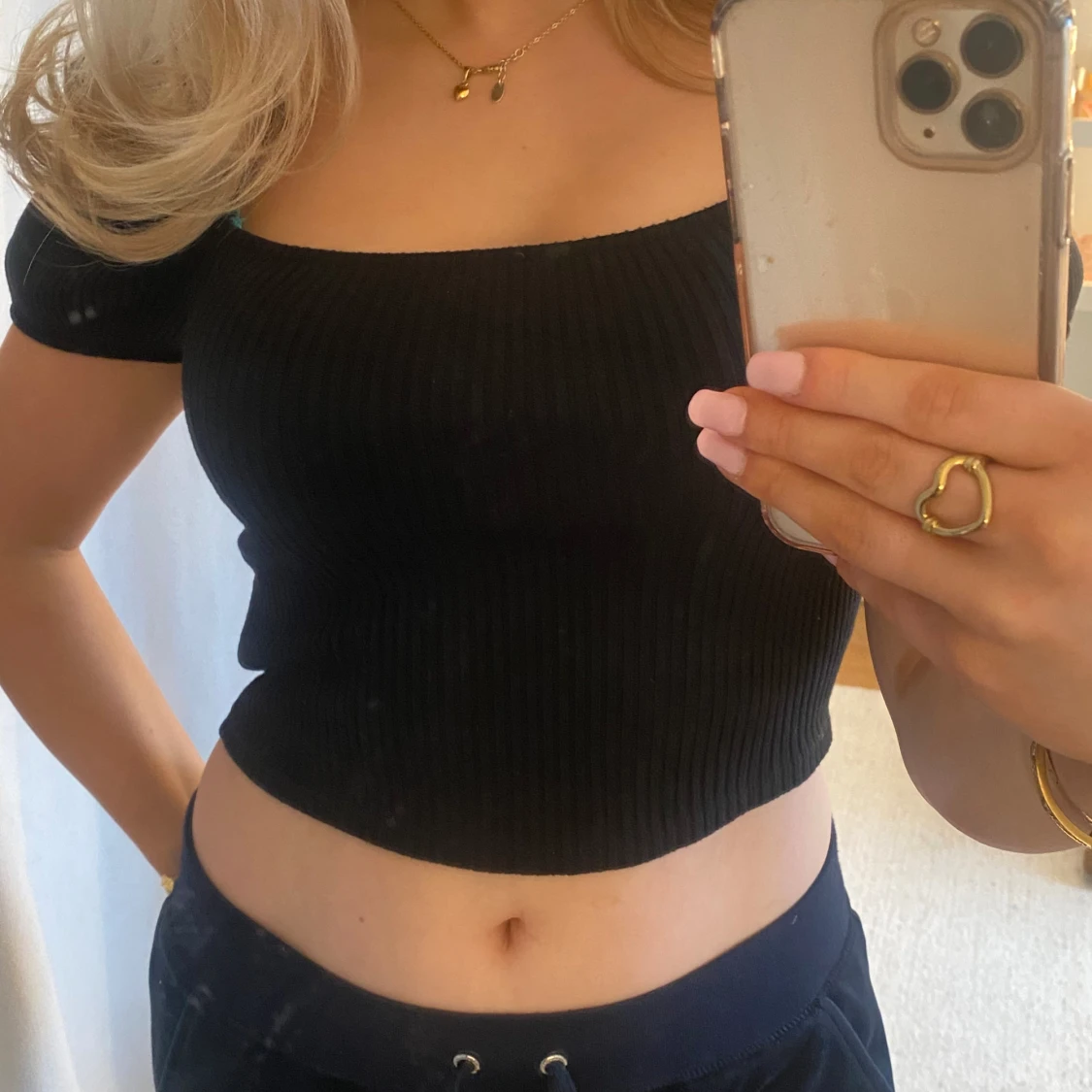 Topp med puffärm - 90