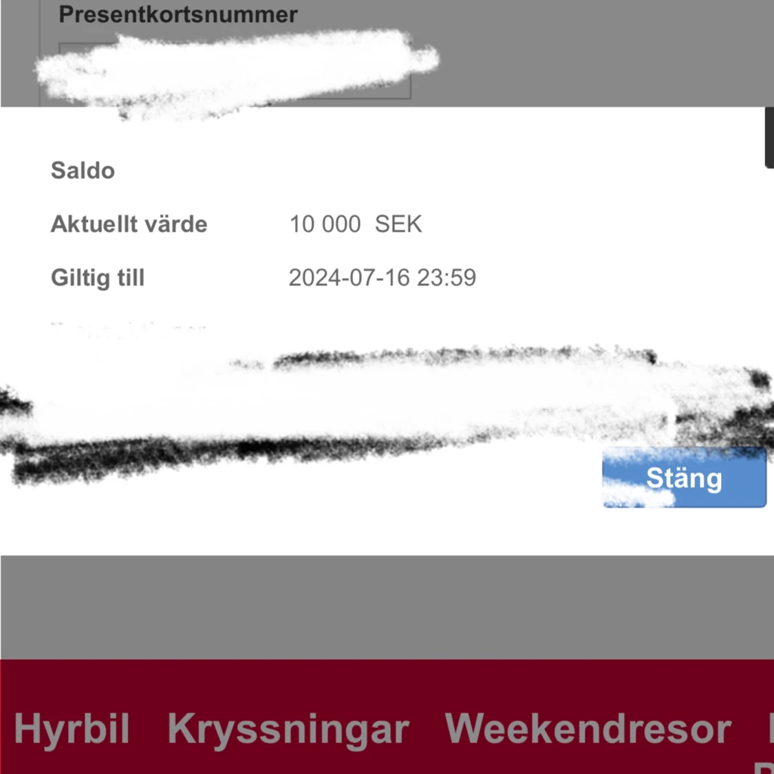 10.000kr presentkort Ticket.se