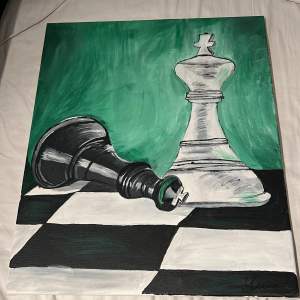 Tavla med schack motiv 