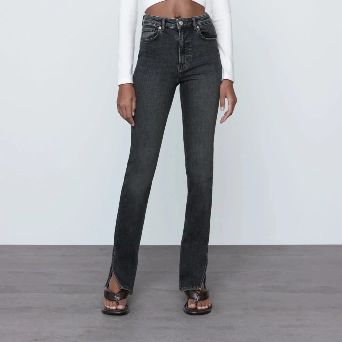Zara gråa split jeans