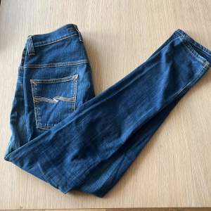 Säljer nu mina nudie jeans i modellen thinn Finn i storlek 30/34. Jeansen är i bra skick förutom slitningar under gylfen som går att sy ihop. 