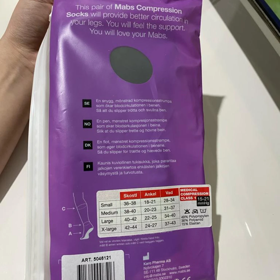 MABS kompressionsstrumpor - 90