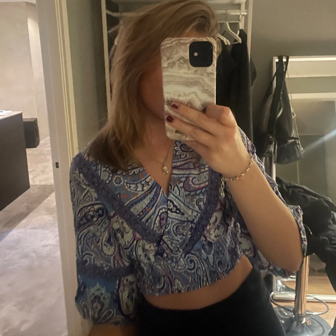 Trekvartsärmad blus