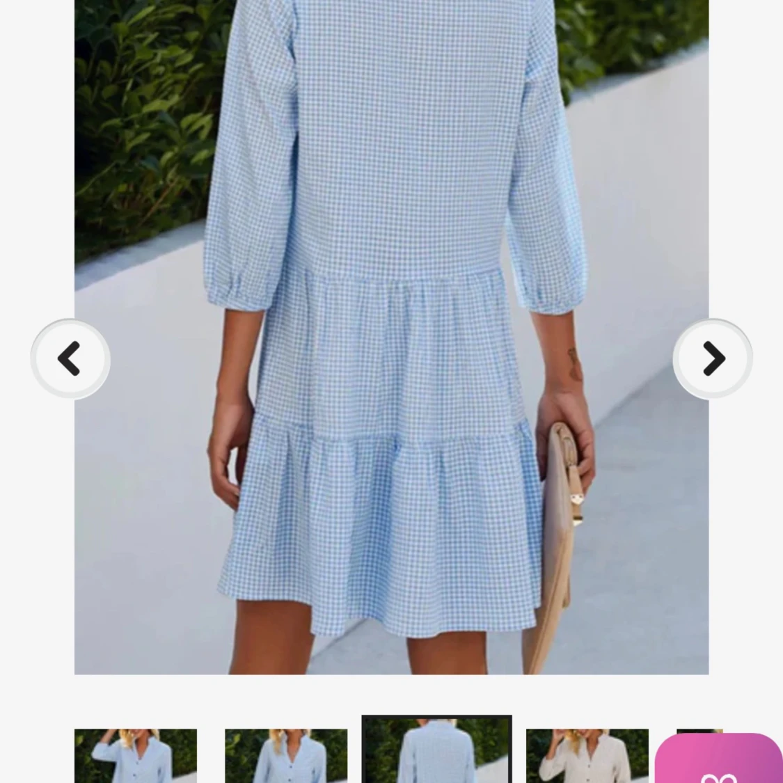 Sommarklänning blå/vit - 90