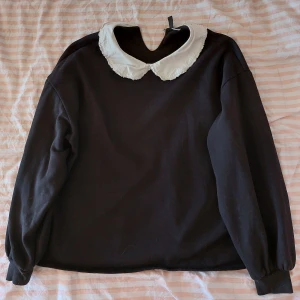 Sweatshirt med peterpan krage - Svart tröja med peterpan krage från H&M i storlek L! Använd men i bra skick :) Säljer då färgen inte passar in i min klädstil