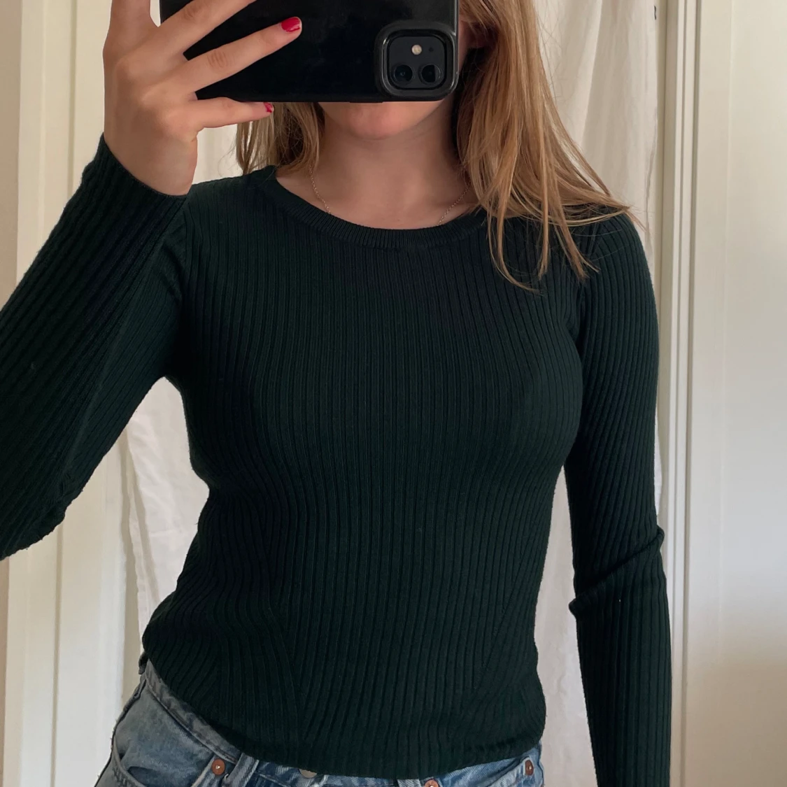 Grön stickad tröja - 91