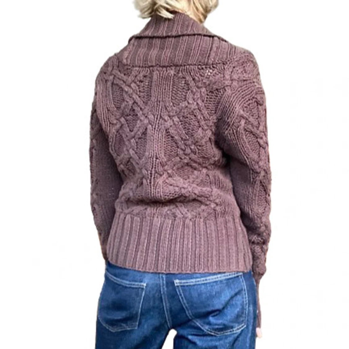 Brun stickad kofta - 93