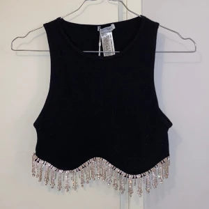 Top seamless med strass, zara - Helt ny oanvänd top från zara med strass detaljer, perfekt för party💫 