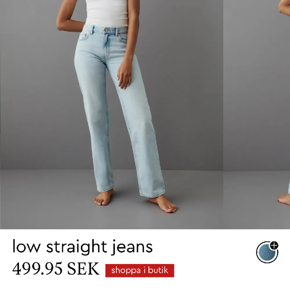 Jeans från Gina köpta för 499kr. Slutsålda, mitt pris 249kr, som nya!!! Storlek 34, men passar 36❤️. Jeans & Byxor.