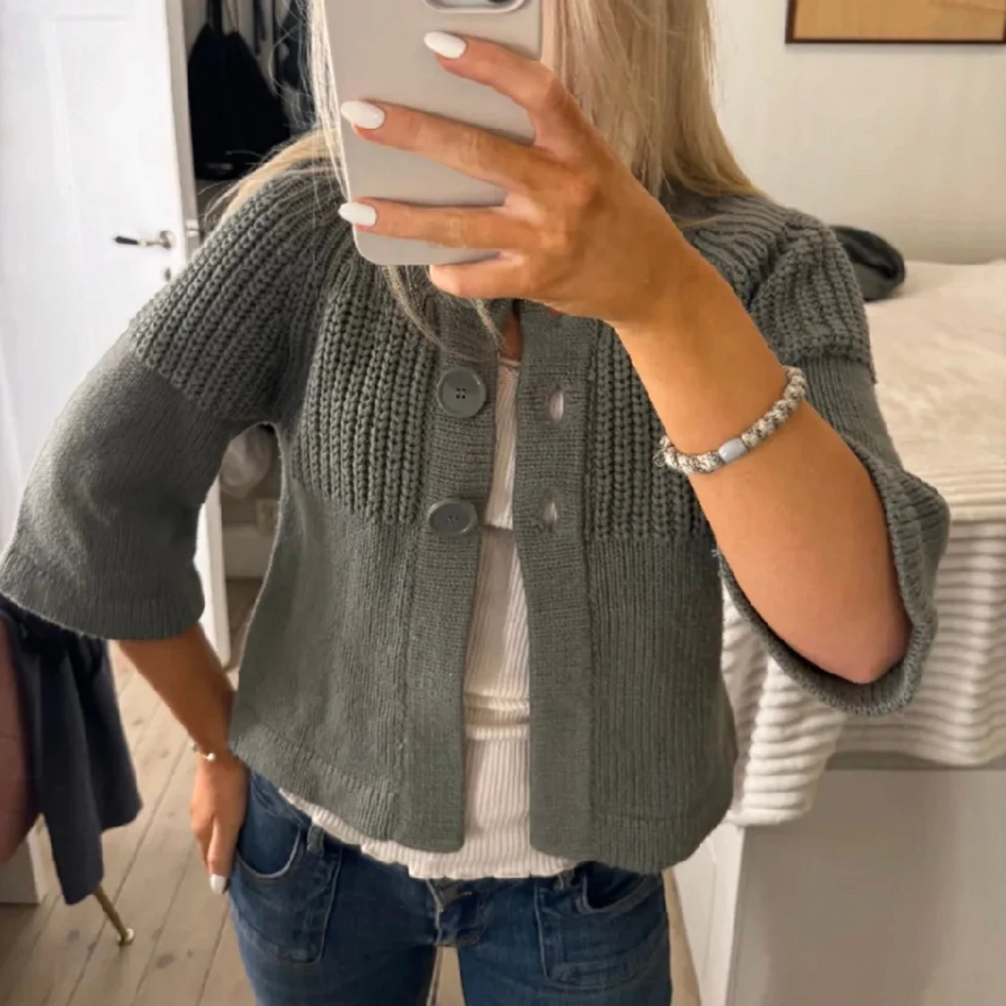 Trekvartsärmad kofta