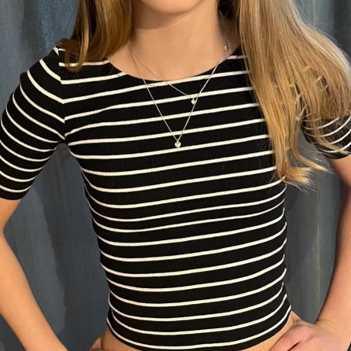 Randig tröja Stockholmsstil svart och vit - 90