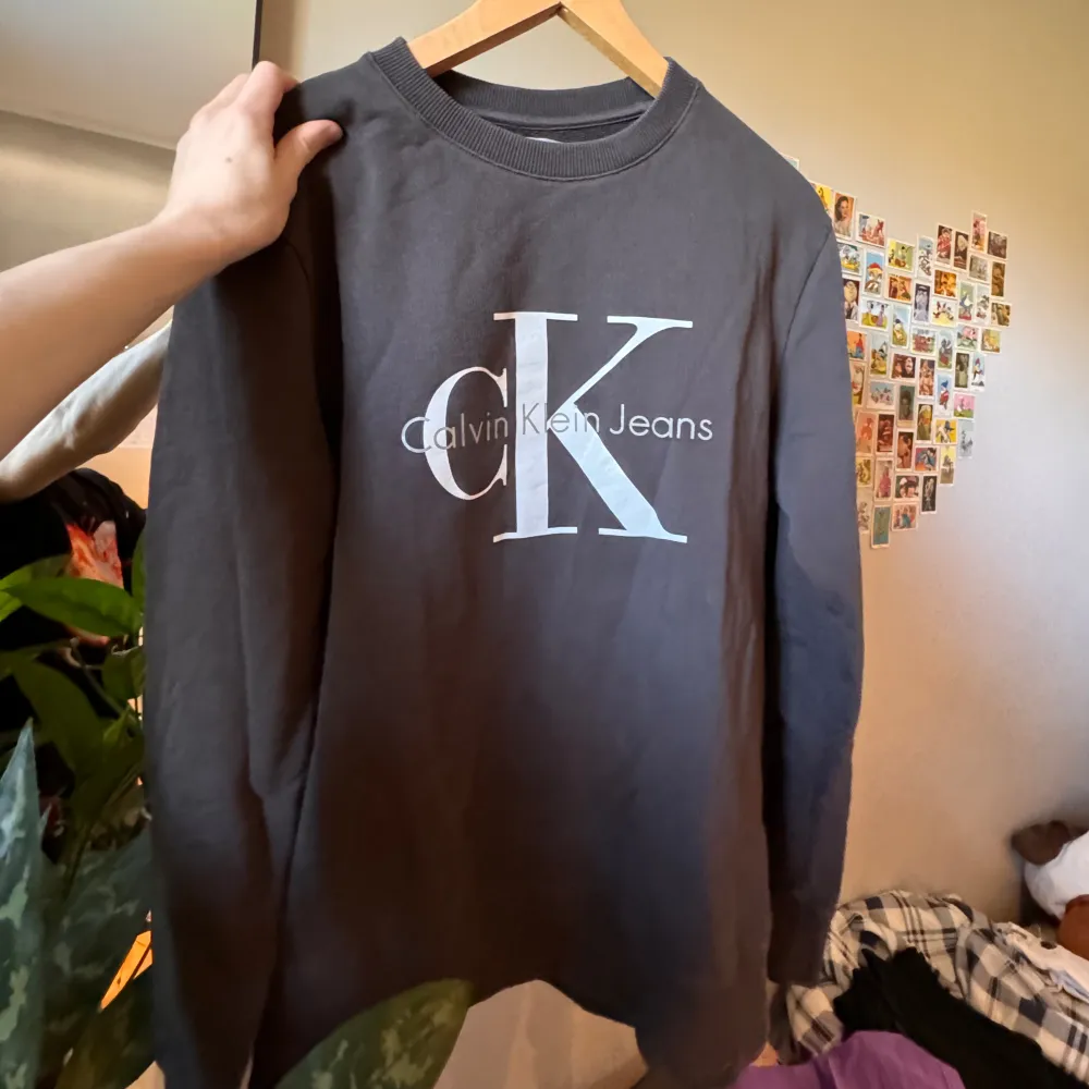 En snygg Calvin Klein Sweatshirt som är i storlek M. Klassiskt tryck och är fortfarande i bra skick. Hör av er vid frågor eller liknade!! . Hoodies.