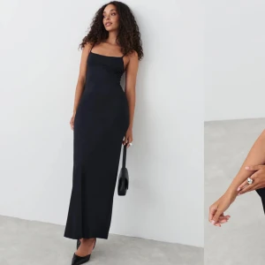 Långklänning  - Svart långklänning från Gina, använd 1-2 gånger💕den säljs inte på Gina längre så hittade en liknande bild, den jag säljer har lite tjockare band och en slits där nere! Skriv så skickar jag bild💕