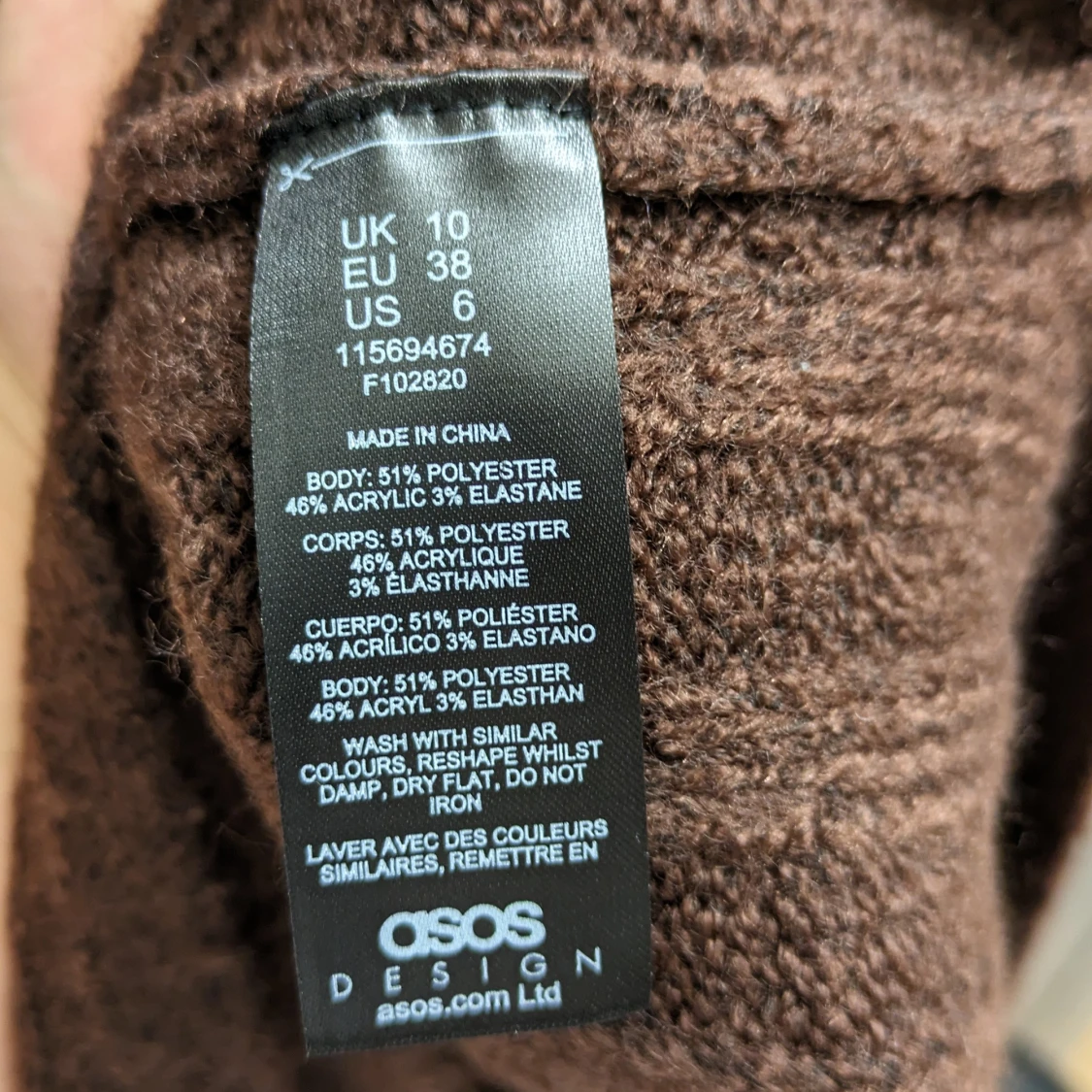 Brun stickad midiklänning - 93