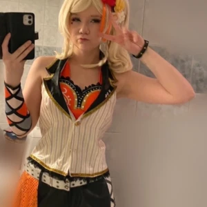 ai miyashita love live cosplay  - Been used a few times but is not damaged. It includes all the accessories from the original cosplay minus the ”buckle” thing on the belt (includes Flower headband, Arm accessories, Choker, Belt, Shorts, Top/Bra,  Shirt)  Bought for $130