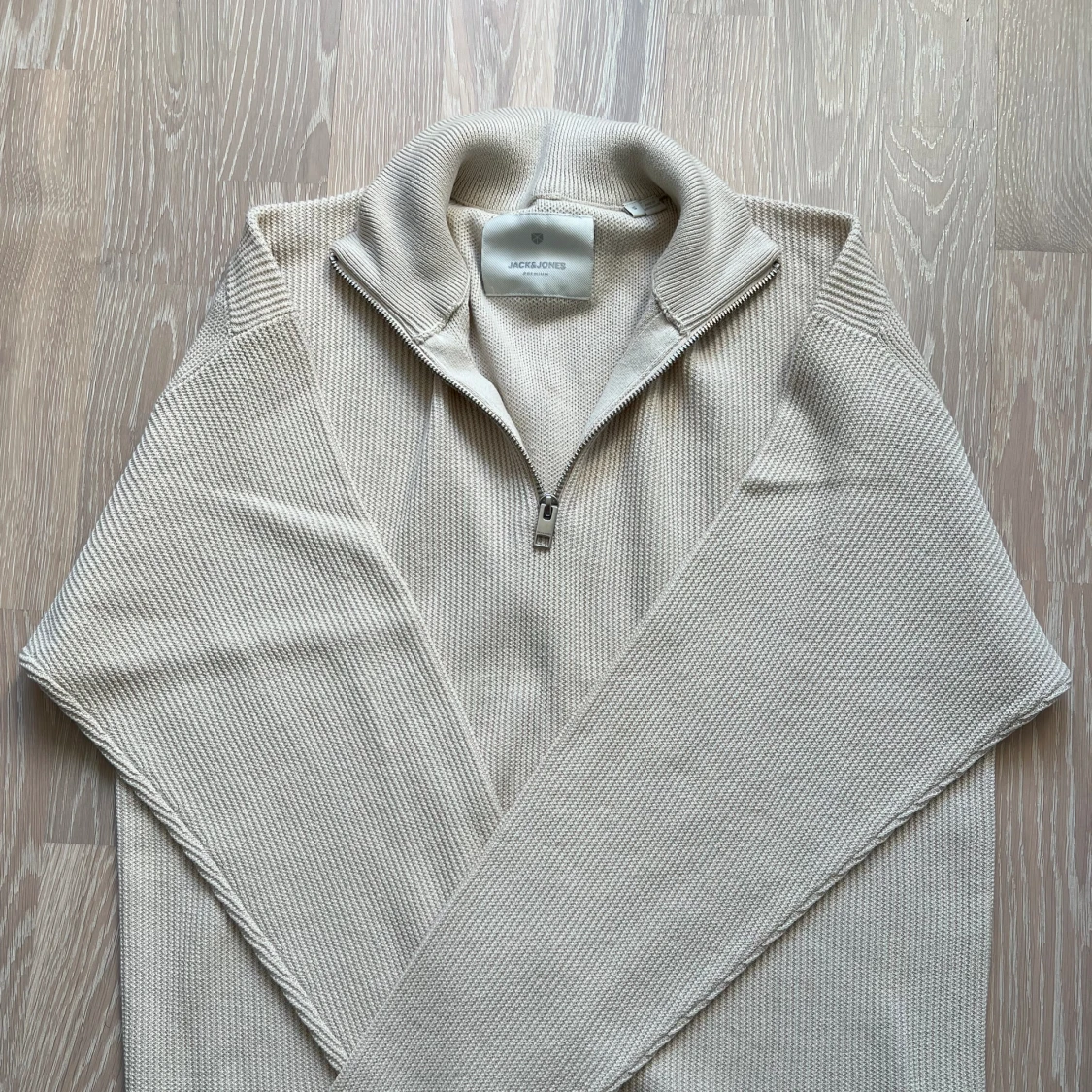 Jack & Jones - Beige zip tröja