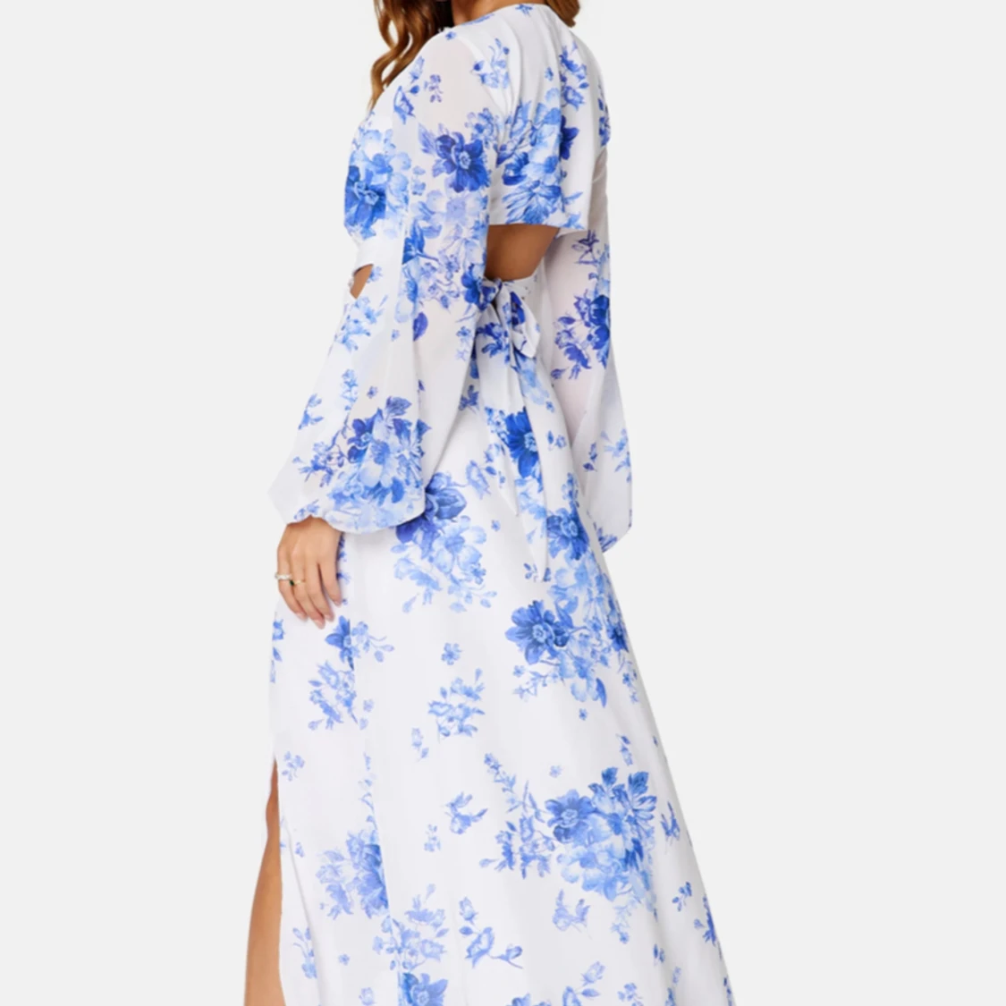 Lång blommig klänning - 91