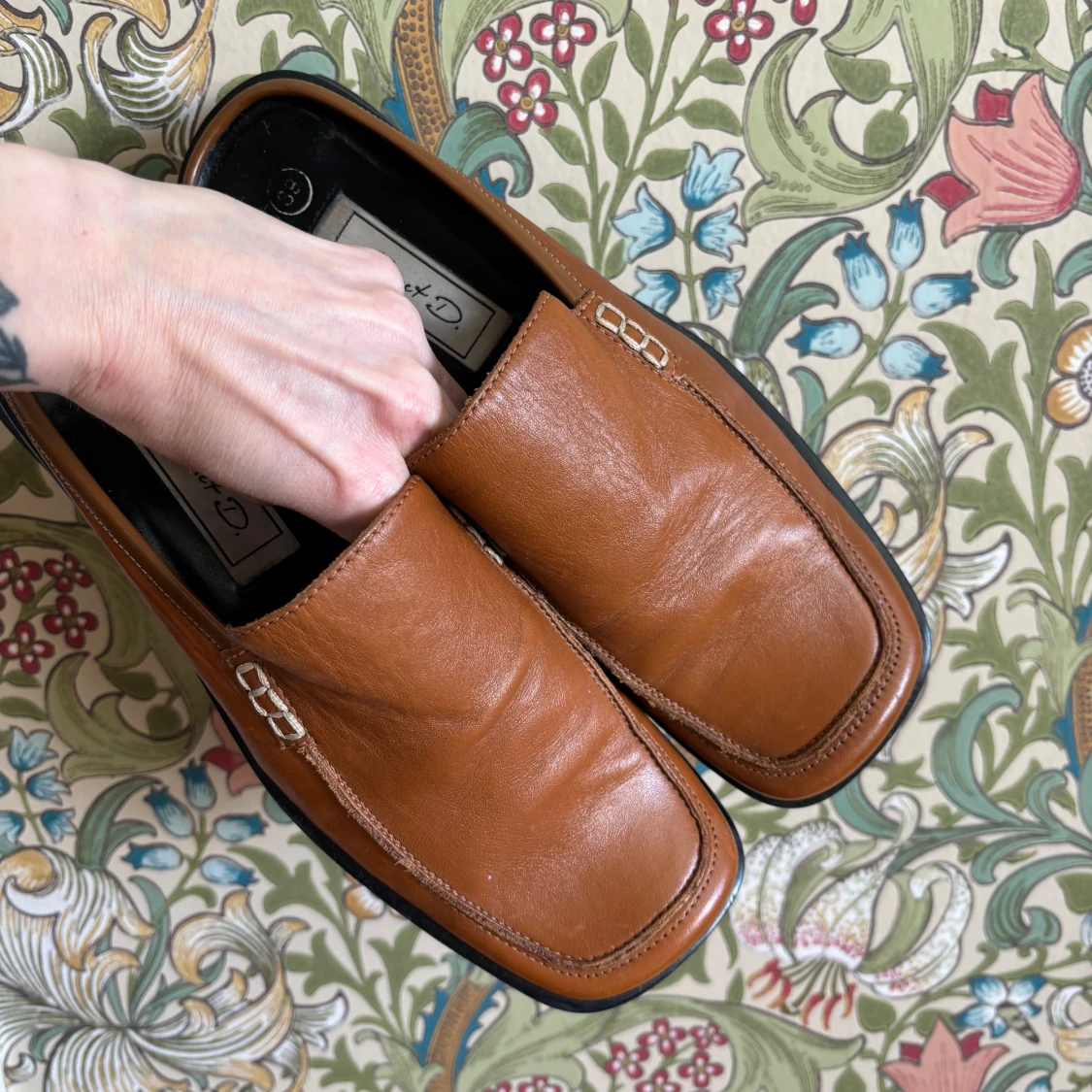 Vintage mules slip ins läder/skinn 38/39 - 91