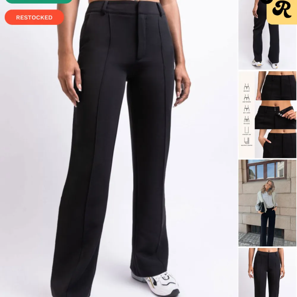 Fina kostymbyxor från Madlady som är för stora. Storlek 38 regular. Dom är straight och midwaist . Jeans & Byxor.