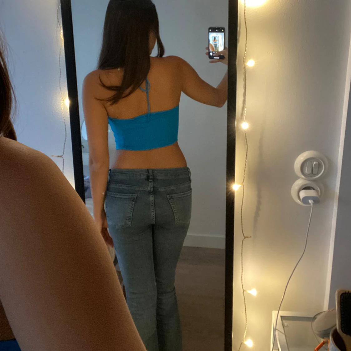 Blå Zara topp, S - 90