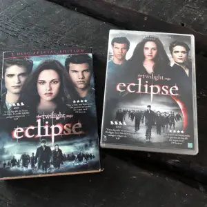 3 delen av twilight filmerna, Twilight eclipse 2 disc edition dvd. Funkar utmärkt och ser inga repor, säljer pga köpte dubblett av den. 