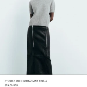 grå zara tröja - säljer denna stickade t-shorts från zara💗 köpt för 3 månader sedan men den har endast används 2 gånger så den är i bra skick 💗 köpt för 329kr och säljer för 250kr