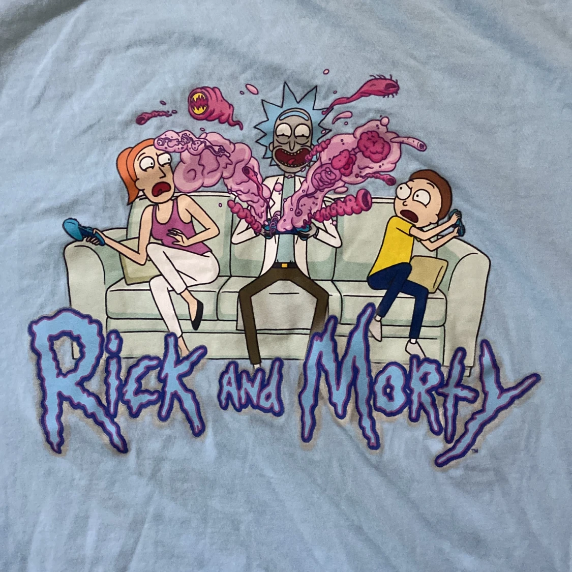 En jätte fin t-shirt som är ljusblå och härlig🩵 Vet inte exakt hur mycket jag köpte den för. - 91