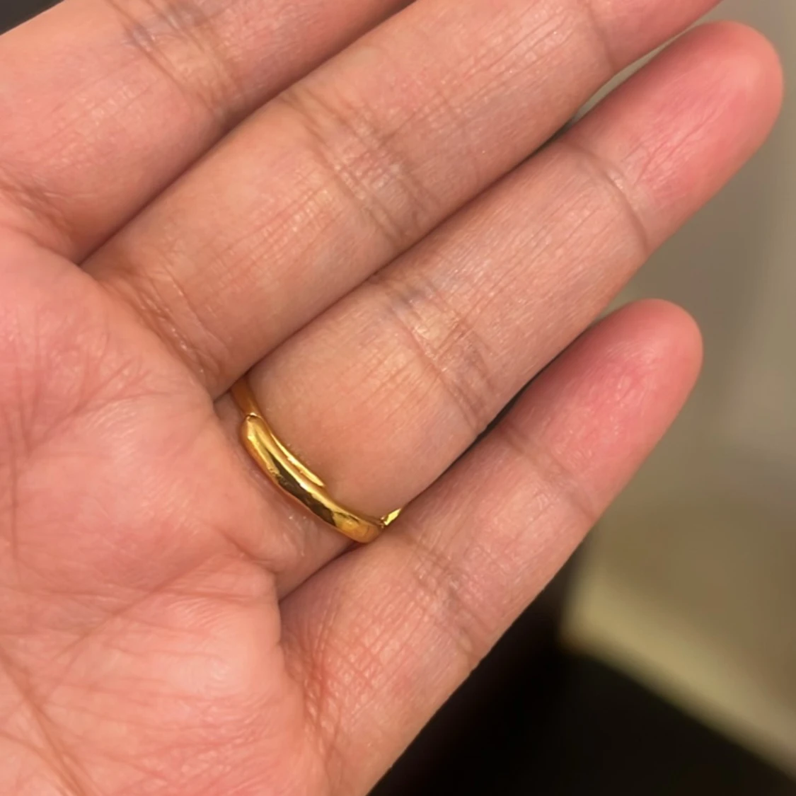 Guldpläterad justerbar ring  - 91