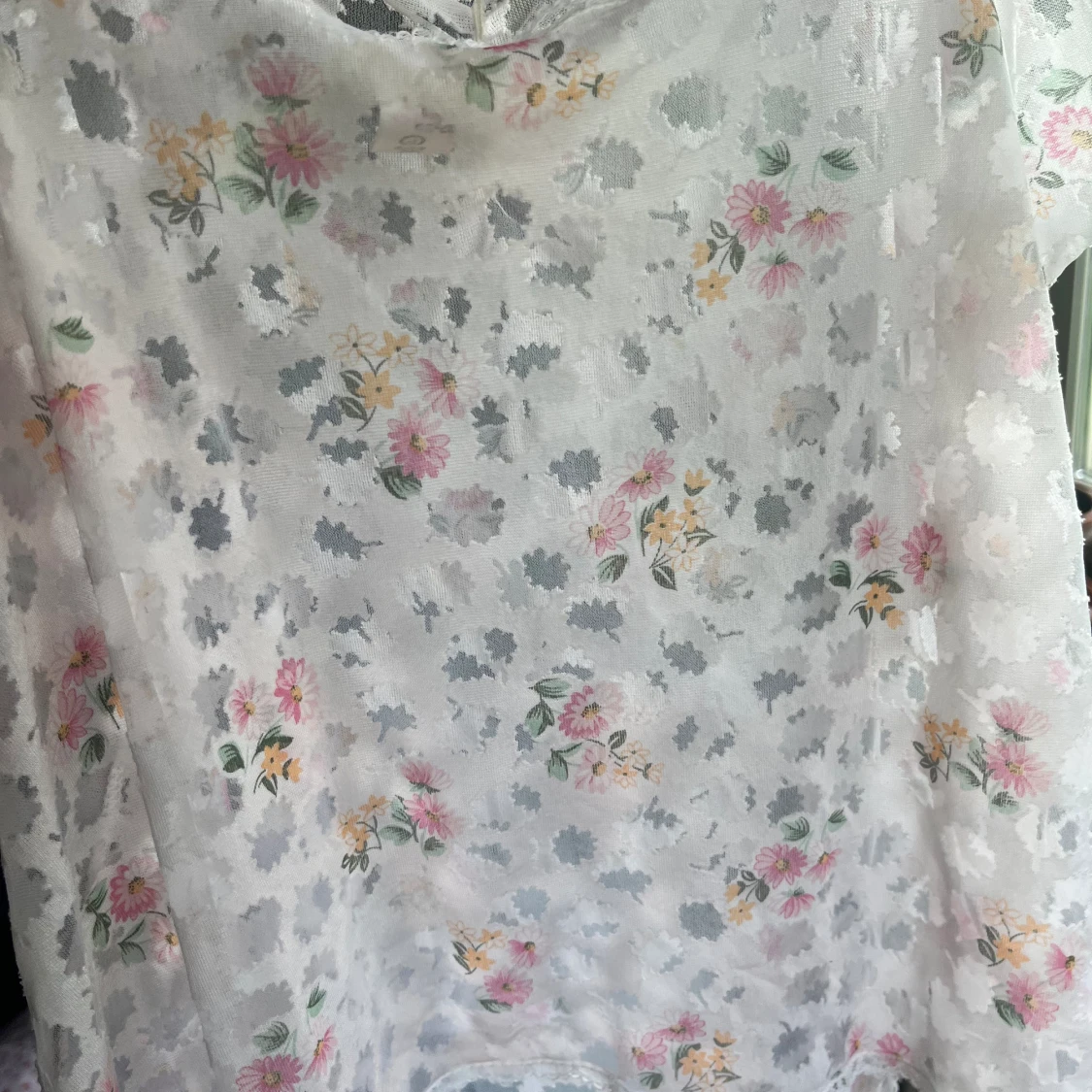 Rosa blommigt linne - 91