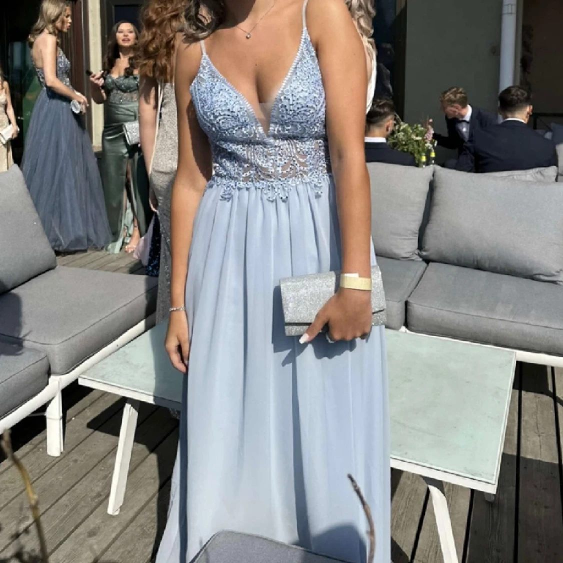 Ljusblå klänning - 90