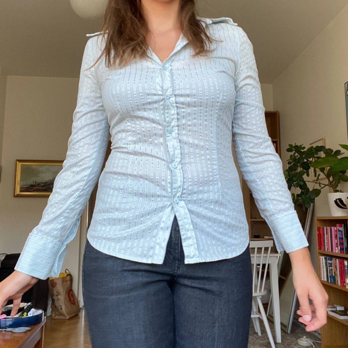 Ljusblå skjorta 