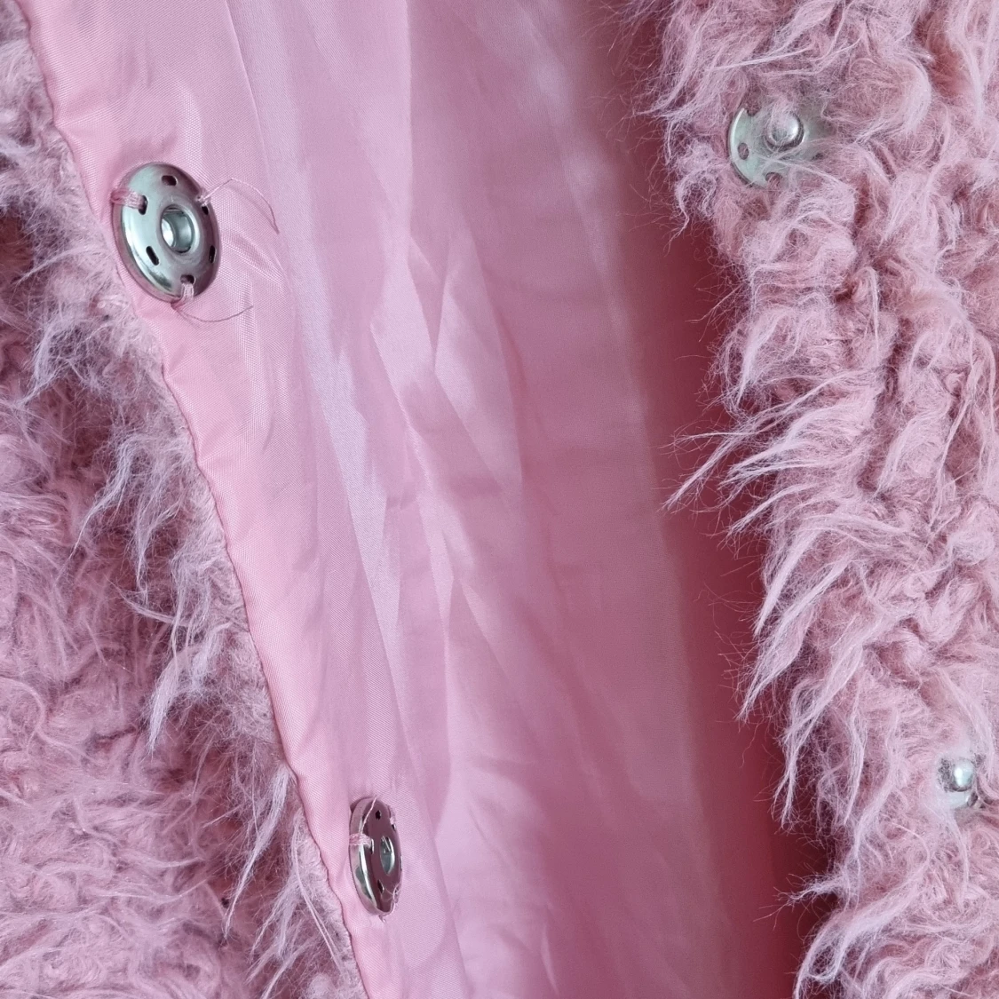 Rosa mjuk fluffig teddy jacka - 91