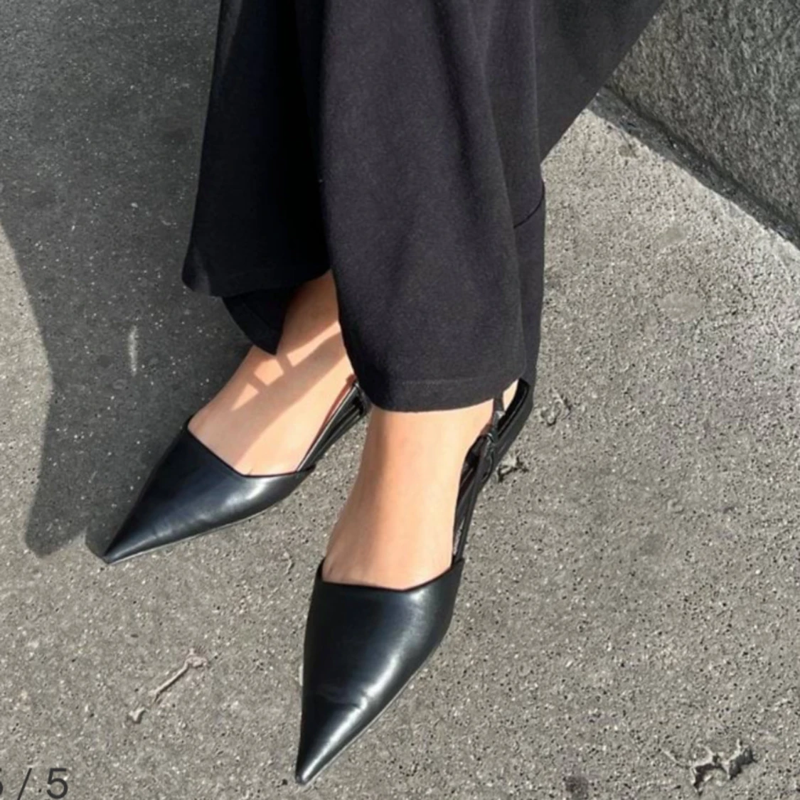 Slingback Flat, spetsiga