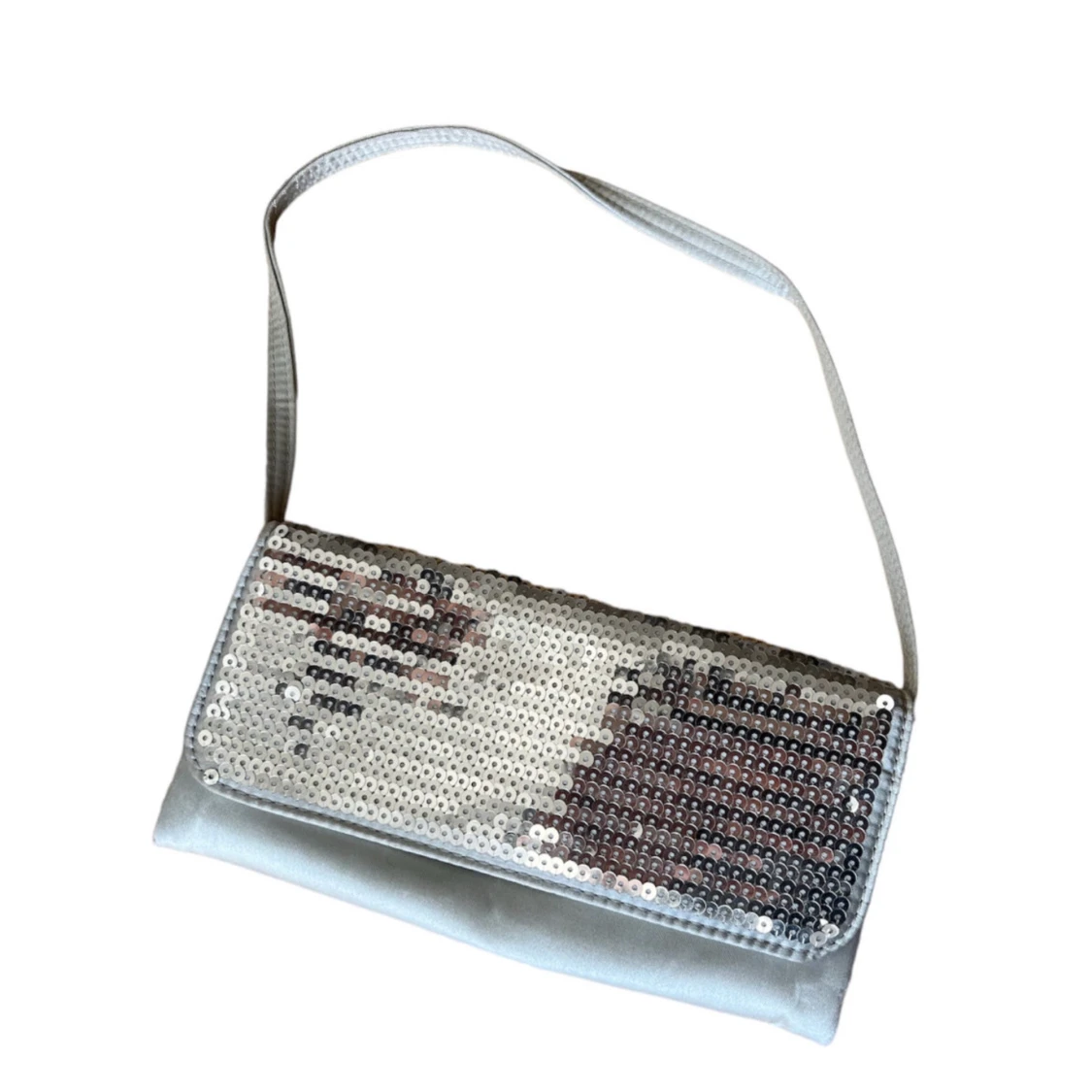 Silverfärgad axelväska med paljetter - 90
