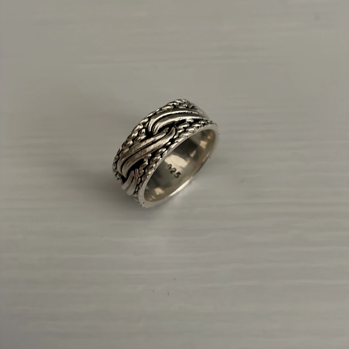 Silverring med flätat mönster - 90