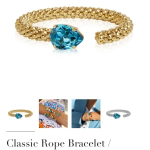 Caroline Svedbom armband - Säljer mitt fina armband som jag fick i present. Det är helt nytt och oöppnat🩷 armbandet heter Classic rope bracelet i färgen denim blue💙nypriset är 995 kr. 