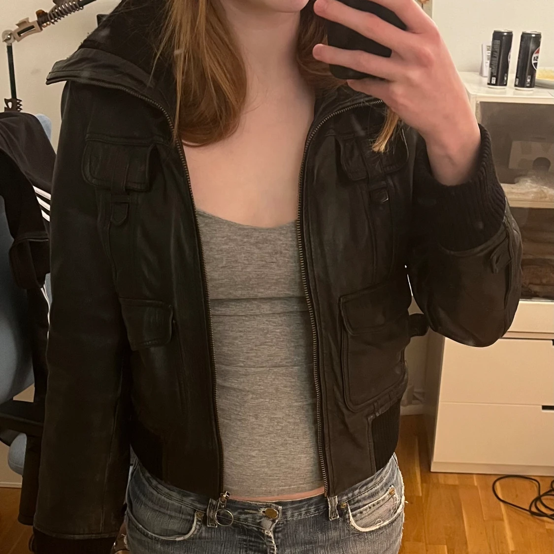 Äcklets läder jacka - 91